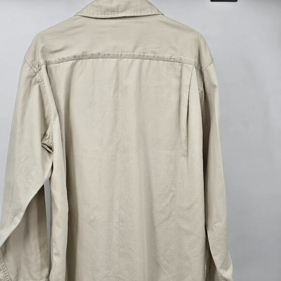 Wrangler Men’s Khaki Shirt Button Up Authentic XL 100% Cotton Premium Quality - Picture 2 of 6